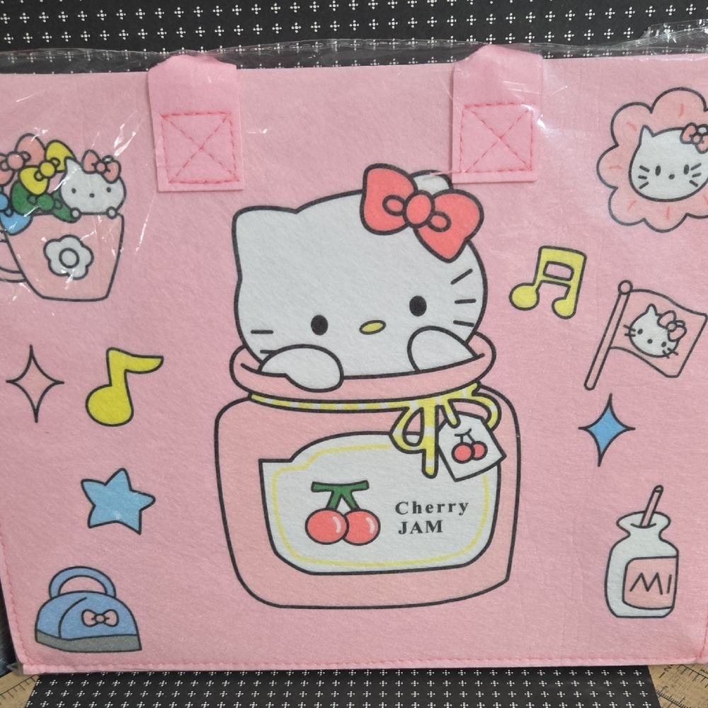 Hello Kitty Baby Pink Felt Tote Bag NWT